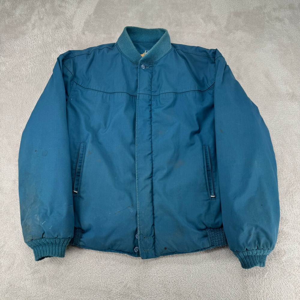 Vintage Catalina Martin Mens Varsity Jacket 44 Blue Preowned Flaws Stains Tear